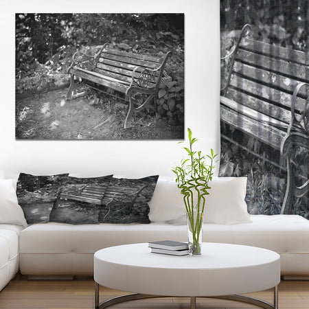 Old bench in a forest - Forest Contemporary on wrapped Canvas