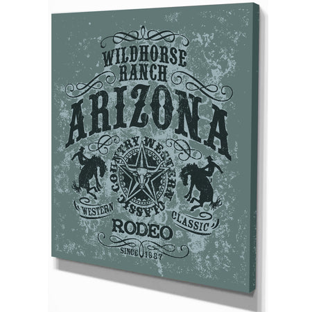 Arizona wild horse rodeo - Farmhouse Contemporary Art on wrapped Canvas
