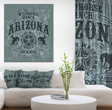 Arizona wild horse rodeo - Farmhouse Contemporary Art on wrapped Canvas