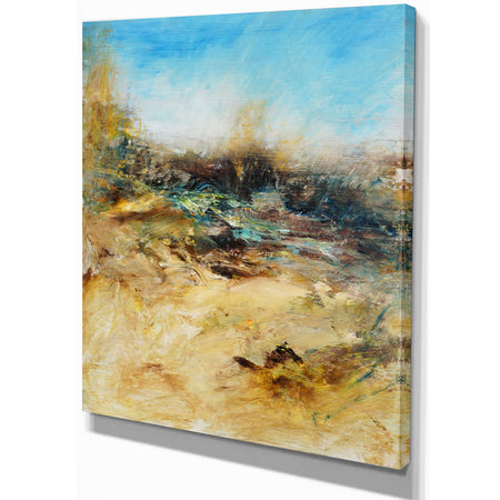 Village in Abstract Oil Painting - Landscapes Painting Print on Wrapped Canvas