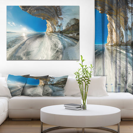 Ice grotto in rock on Olkhon Island - Landscapes photography on wrapped Canvas
