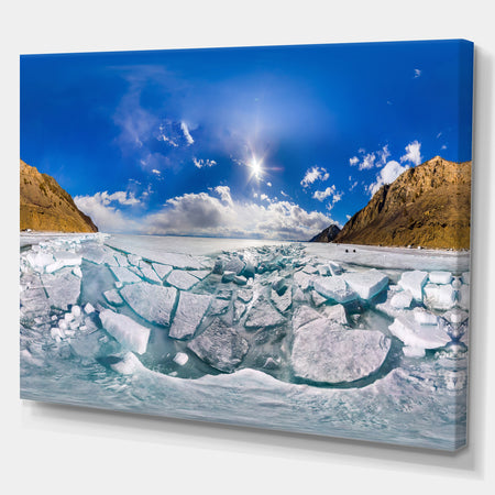 Baikal ice hummocks in Olk - Landscapes photography on wrapped Canvas