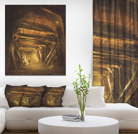 Inside of the mine shaft - Landscapes Contemporary on wrapped Canvas