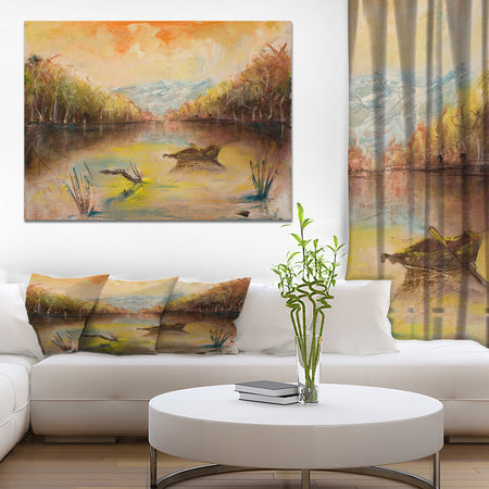 Nature in Sunset - Landscapes Painting Print on Wrapped Canvas