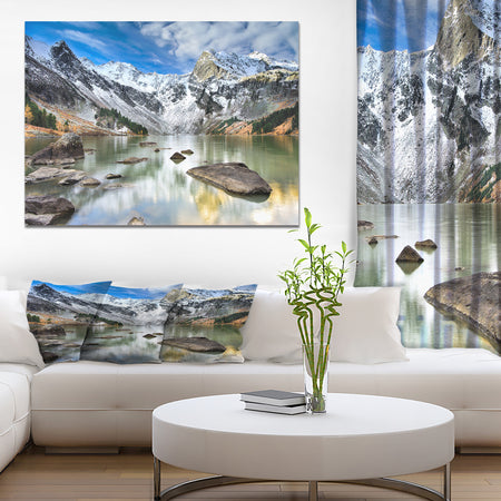 West Siberia Mountain lake - Lake Landscapes Photographic on wrapped Canvas