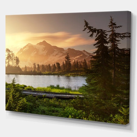 Lake And Mount Shuksan - Lake Landscapes Photographic on wrapped Canvas