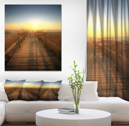 Boardwalk Towards at the beach - Landscapes Photography on wrapped Canvas