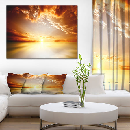 Red sunset Sky - Landscapes Photography on wrapped Canvas