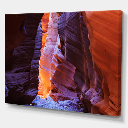 Lightsream Deep in a Remote Slot Antelope Canyon - Canyon Photography on wrapped canvas
