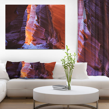 Lightsream Deep in a Remote Slot Antelope Canyon - Canyon Photography on wrapped canvas