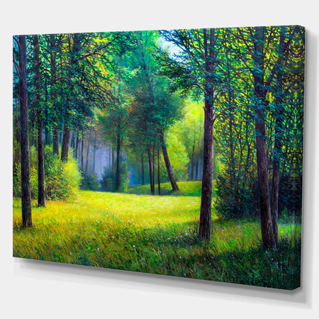 Colorful Summer Sunset - Landscapes Painting Print on Wrapped Canvas