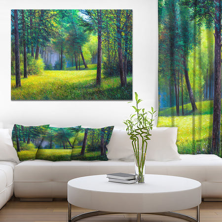 Colorful Summer Sunset - Landscapes Painting Print on Wrapped Canvas