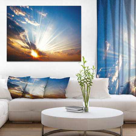 Colorful sunset with Sun Rays - landscape Photography on wrapped canvas