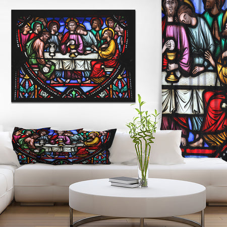 Last Supper in the cathedral of Brussels - Religious Art on wrapped canvas