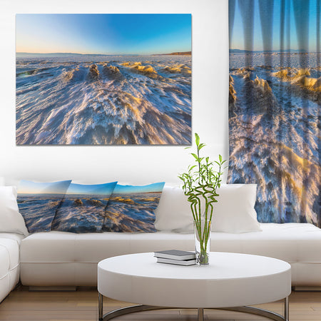 Olkhon Baikal Snow Sunrise - Landscapes Sea & Shore Photographic on wrapped Canvas