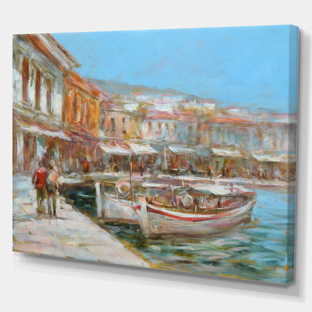Two Vintage Fishing Boat - Sea & Shore Painting Print on Wrapped Canvas
