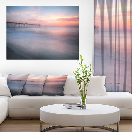 Soft Waves on Pier Sunrise - Sea & Shore Photography on wrapped Canvas