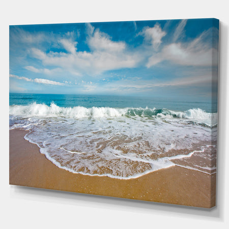 Beautiful Waves in Cloudy Sky - Sea & Shore Photography on wrapped Canvas