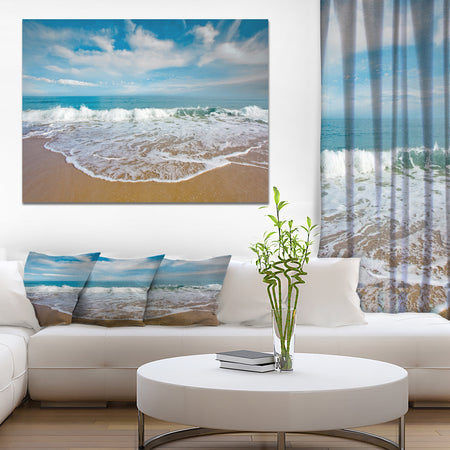 Beautiful Waves in Cloudy Sky - Sea & Shore Photography on wrapped Canvas