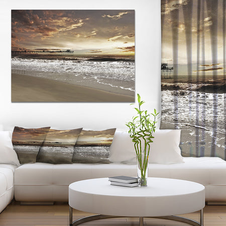 Meet the Sunrise at Hollant beach - Sea & Shore Photography on wrapped Canvas