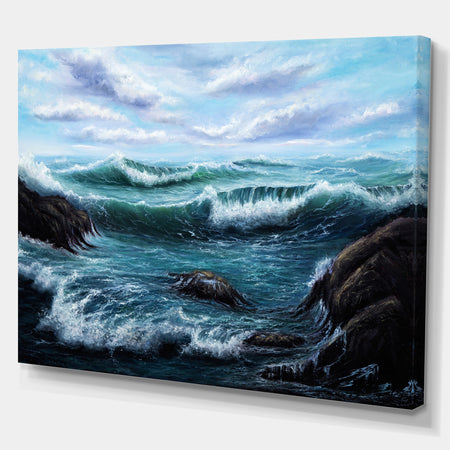 Ocean shore view - Sea & Shore Photography on Wrapped Canvas