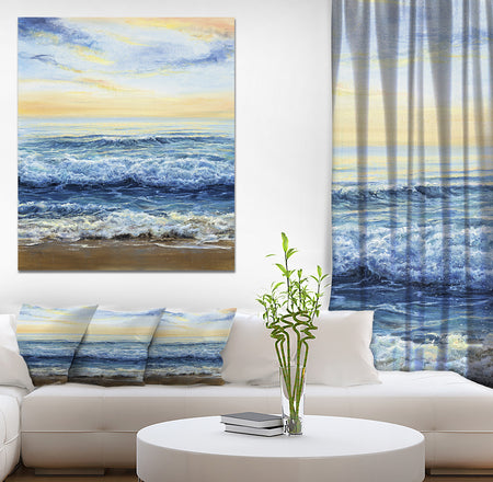 On the beach - Sea & Shore Painting Print on Wrapped Canvas