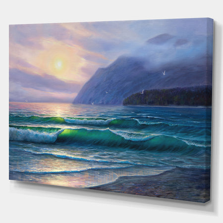 Beautiful sunrise at the morning - Landscapes Sea & Shore Photographic on wrapped Canvas