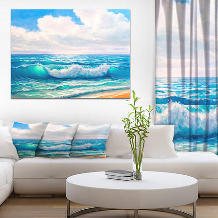 Sea and the sky - Sea & Shore Painting Print on Wrapped Canvas