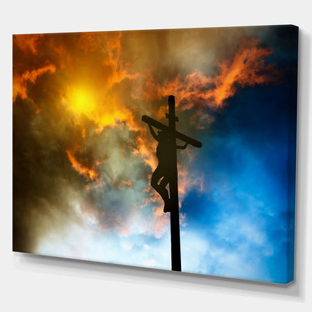 Jesus on the cross - Spiritual Religious on Wrapped Canvas