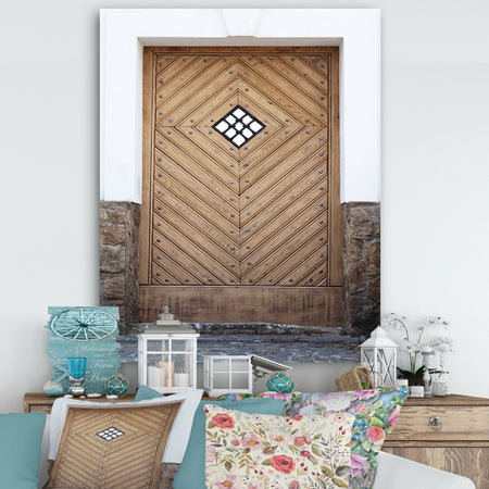 Ancient Woor With Diamond Window - Vintage Premium Canvas Wall Art