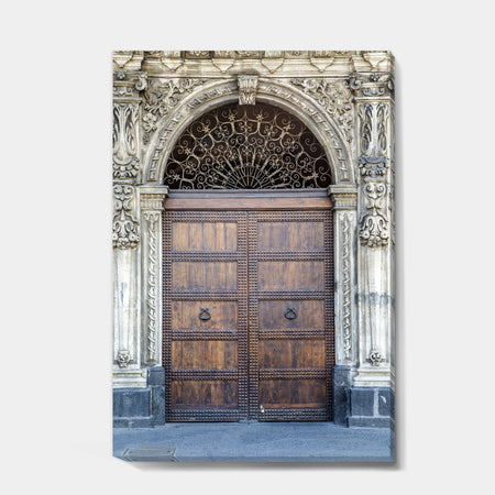 Old Door in Catania, Italy - Vintage Canvas Art