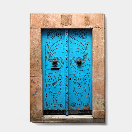 Vintage Arabic Blue Door - Vintage Canvas Art