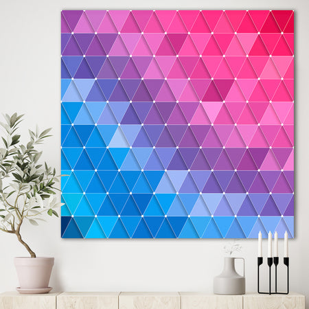 Triangular Geometry in Blue, Purple and Pink - Modern & Contemporary Canvas Art