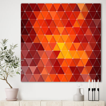 Triangular Geometry in Red and Orange - Modern & Contemporary Gallery-wrapped Canvas