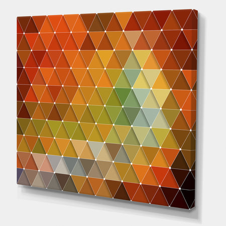 Triangular Geometry Red, Gray and Green - Modern & Contemporary Canvas Artwork