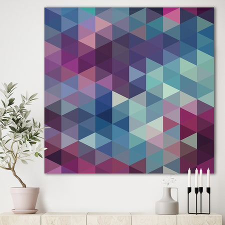 Triangular Geometry in Shades of Blue and Magenta - Modern & Contemporary Premium Canvas Wall Art