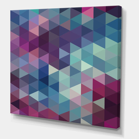 Triangular Geometry in Shades of Blue and Magenta - Modern & Contemporary Premium Canvas Wall Art