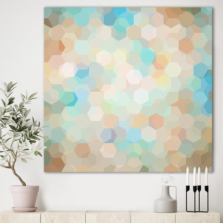 Honeycomb Geometry in pastel Colored cluster - Modern & Contemporary Premium Canvas Wall Art