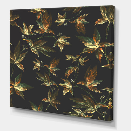 Brown and Green Autumn leaves - Vintage Gallery-wrapped Canvas