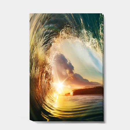Colored Ocean Waves Falling Down V - Modern Seashore Canvas Art