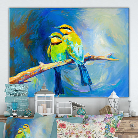 Blue tailed bee eaters - Cottage Canvas Wall Art