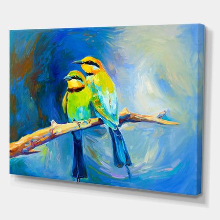 Blue tailed bee eaters - Cottage Canvas Wall Art