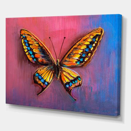 Oil painting , beautiful butterfly. - Cottage Canvas Wall Art