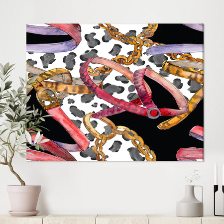 Leather spotted belt sketch - Modern Canvas Wall Art