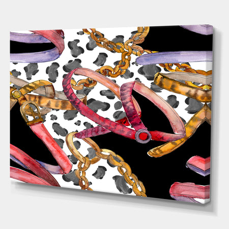 Leather spotted belt sketch - Modern Canvas Wall Art