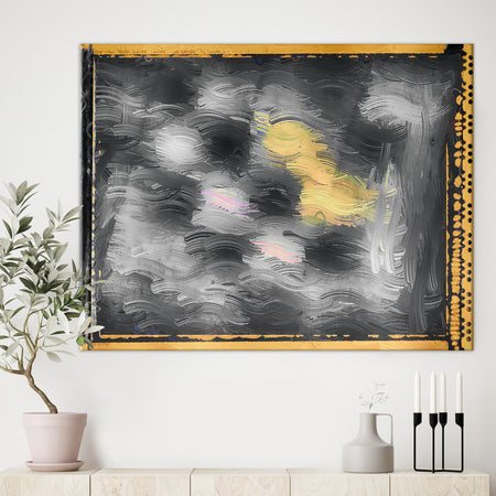 Orange and Black Glass Effect - Modern Canvas Wall Art