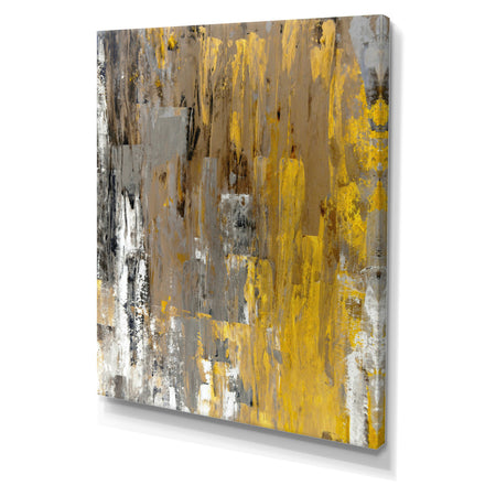 Yellow and Beige Abstract Art Painting - Modern Canvas Wall Art
