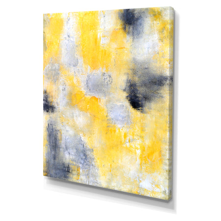 Black and Yellow Abstract Art Painting - Modern Canvas Wall Art