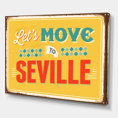 Vintage Seville sign - Cottage Canvas Wall Art