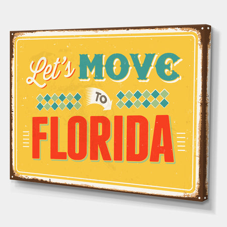 Vintage Florida sign - Cottage Canvas Wall Art